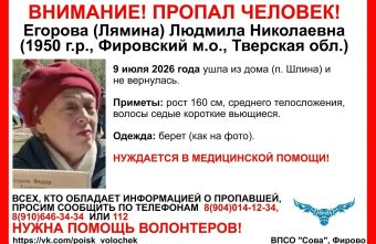 В Тверской области пропала пенсионерка в берете пропала