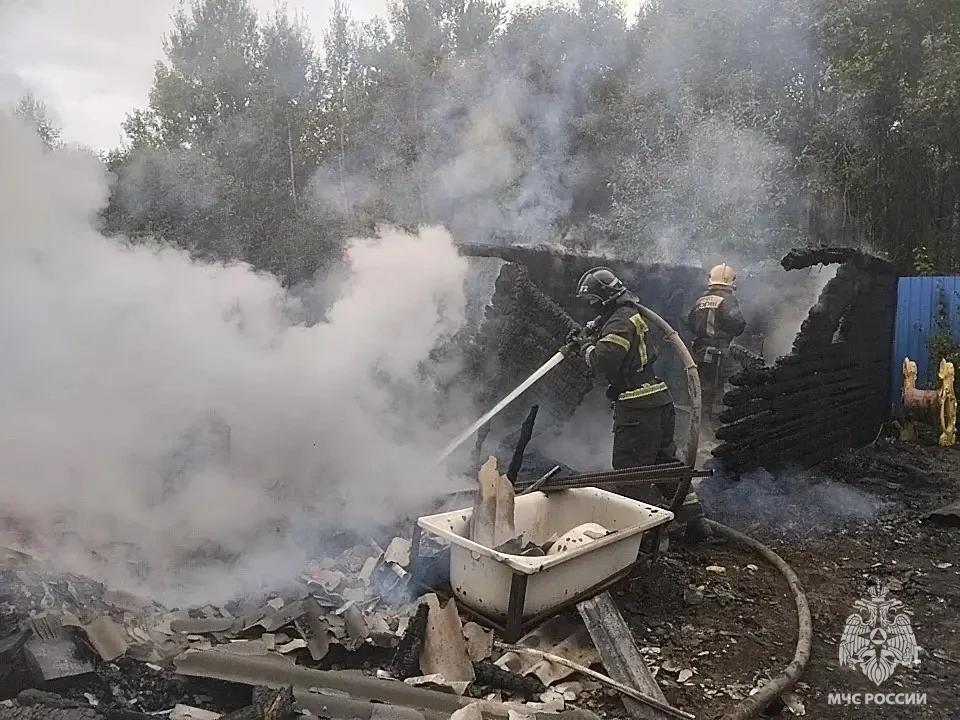 В Тверской области дотла сгорела баня