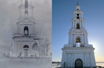 В соцсетях появилась уникальная фотография знаменитой калязинской колокольни колокольни