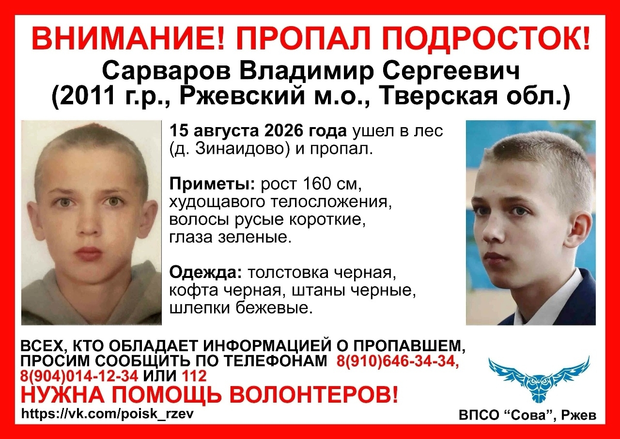 На поиски пропавшего в Тверской области мальчика объявлен масштабный сбор добровольцев