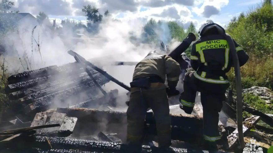 В Тверской области сгорела баня