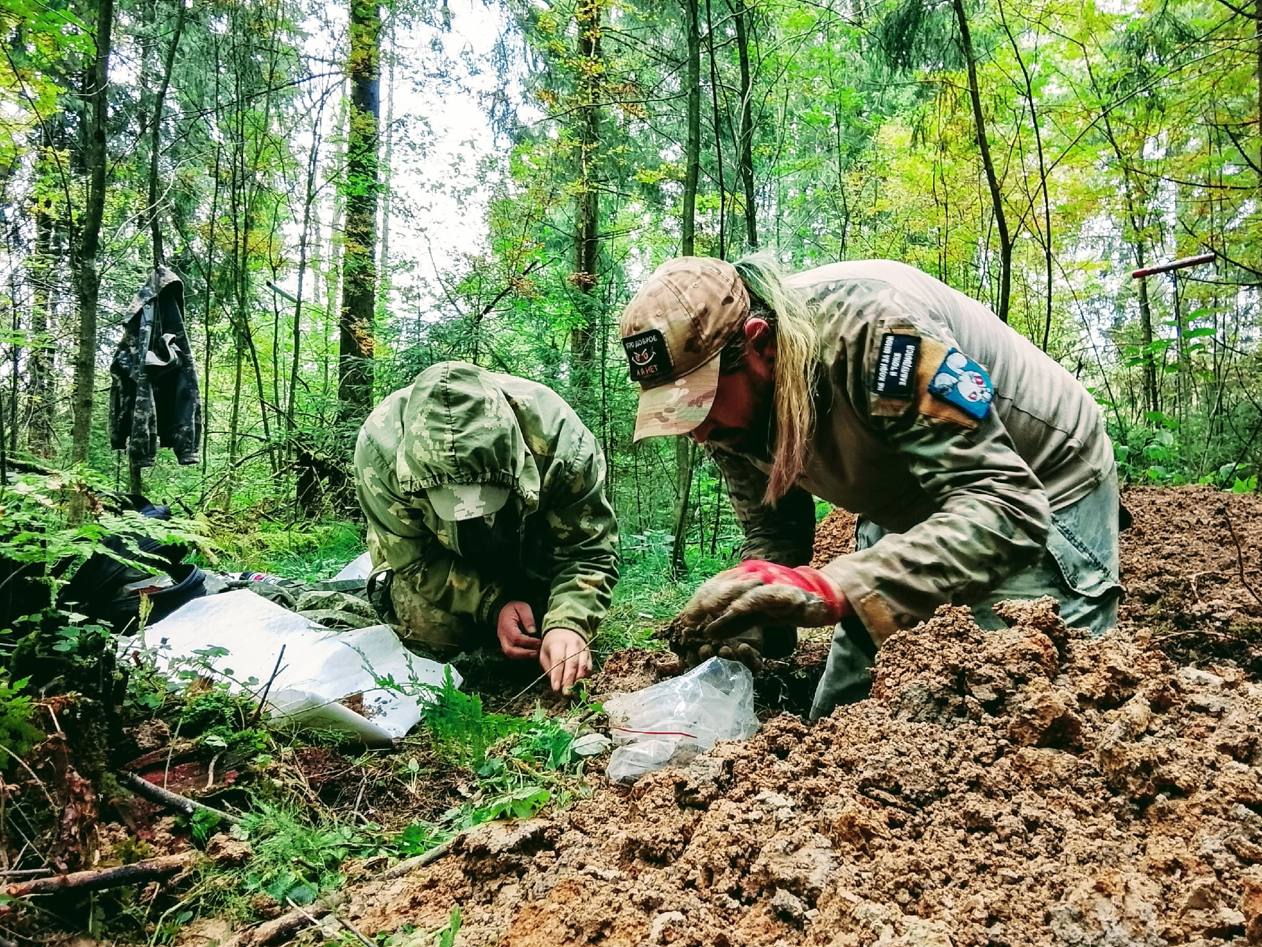 В Тверской области из-под корней ели извлекли останки двух красноармейцев